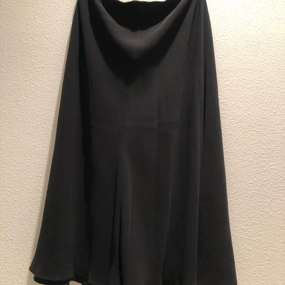 COPY - Eileen Fisher silk mid length black skirt,…